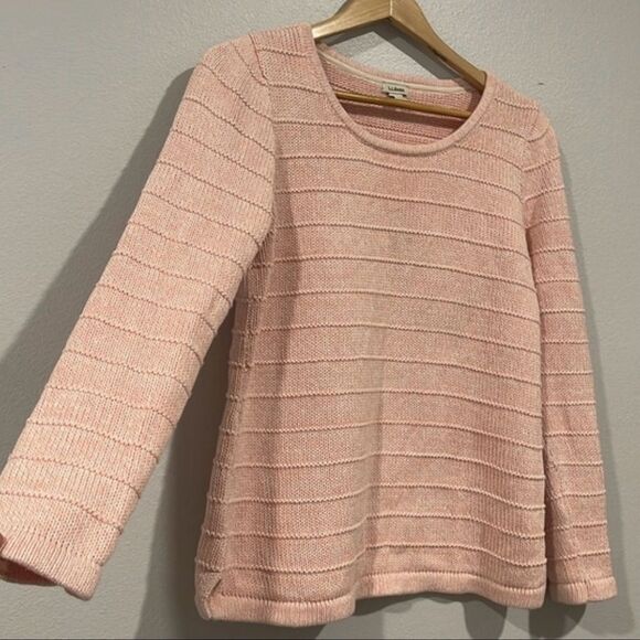 LL Bean Women’s crewneck sweater Salomon coral color size M - Picture 4 of 8